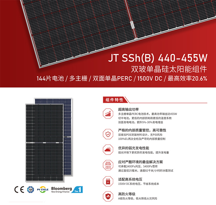 JT SSh(B)-单晶144双面双玻 (9BB) (166